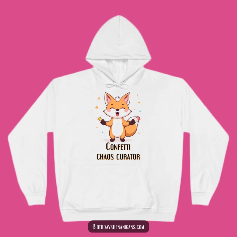 Funny Fox Juggling Party Poppers Hoodie: Cozy Up with This Hilarious Celebration Wear