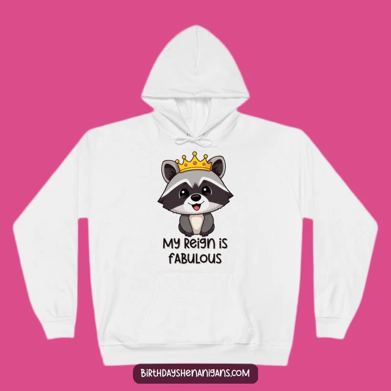 Funny Raccoon Crown Hoodie: Stay Cozy and Regal with This Hilarious Wear