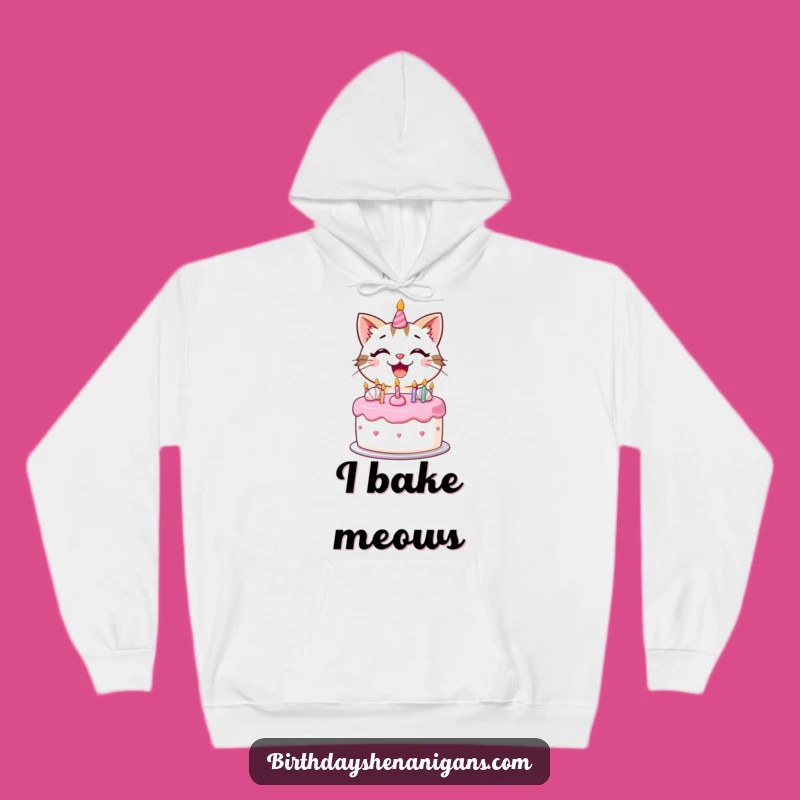 Funny Kawaii Cat Celebration Hoodie: Hilarious Gift for Cozy Cat Moments