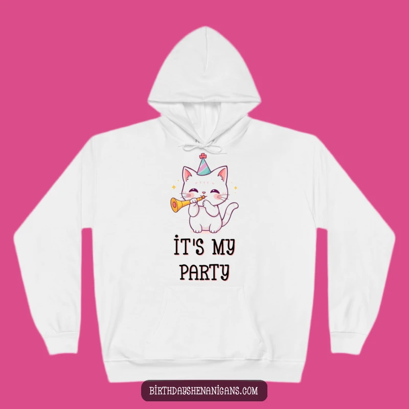 Cozy Kawaii Cat Funny Birthday Hoodie - Warm & Festive Gift!