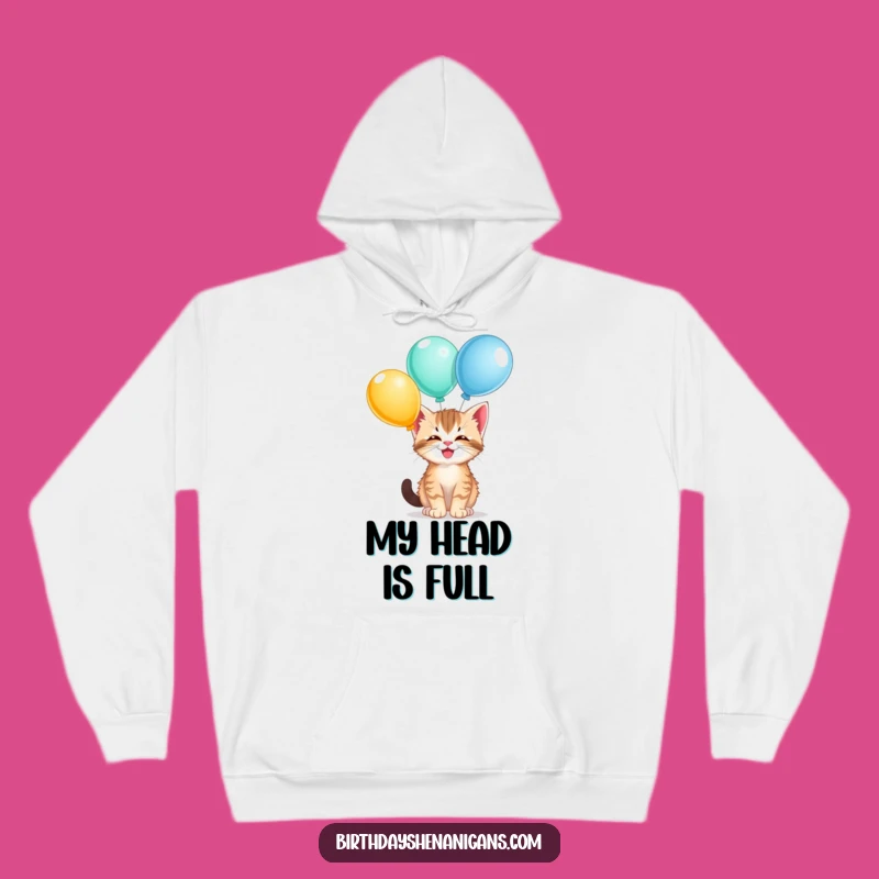 Cozy Funny Kitten Balloon Hoodie - Warm and Whimsical Cat Wear