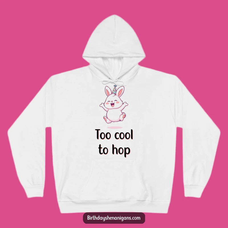 Funny Bunny Party Hat Hoodie - Cozy Leaping Rabbit Celebration Gift