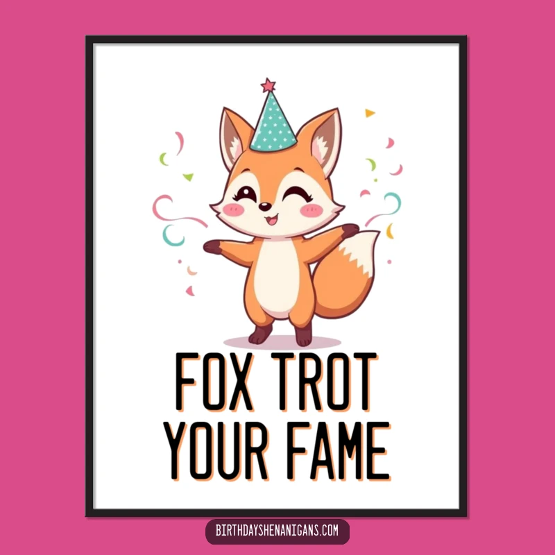 Free Printable Wall Art: Dancing Fox Streamer Funny Downloadable Art