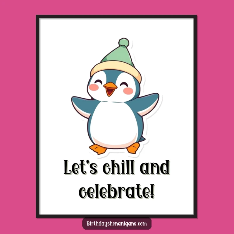 Free Printable Wall Art: Penguin's Silly Dance, Funny Downloadable Decor