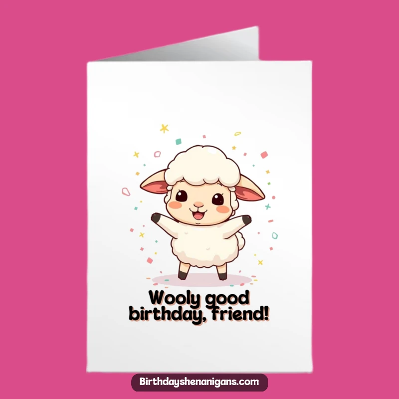 Free Printable Birthday Card: Funny Bouncing Sheep Confetti Design for a Hilarious Downloadable Gift