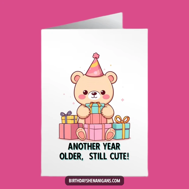 Free Printable Birthday Card: Kawaii Bear Stacking Gifts for a Hilarious DIY Downloadable Gift