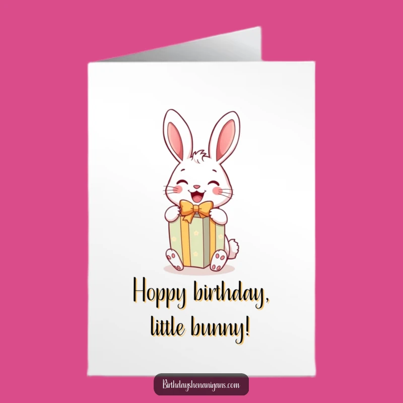 Free Printable Birthday Rabbit Card: Hoppy Gift Surprise!
