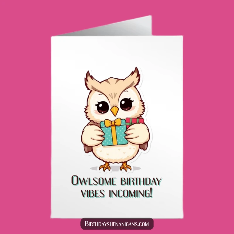 Free Printable Birthday Card: Cheerful Owl Gift Card for a Joyful, Downloadable Gift
