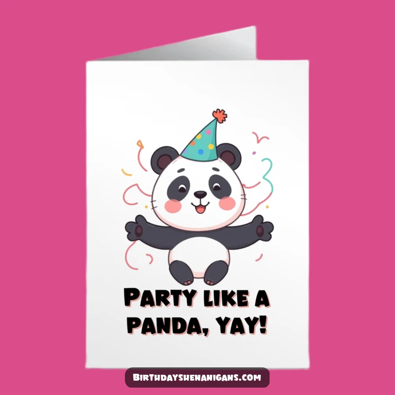 Free Printable Funny Panda Birthday Card - Party Animal Downloadable Gift