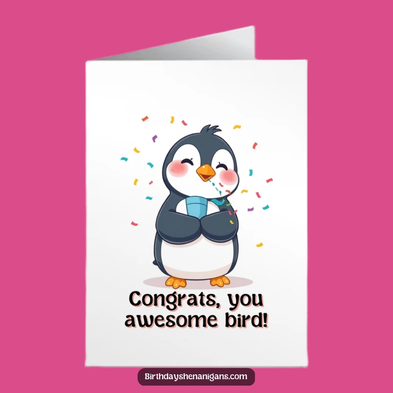 Free Printable Congrats Card: Penguin Popper Blast, Hilarious DIY Gift