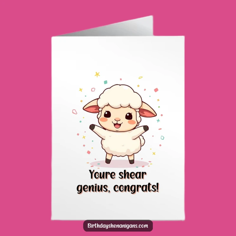 Free Printable Congrats Card: Bouncing Sheep Confetti Fun for a Humorous Downloadable Gift
