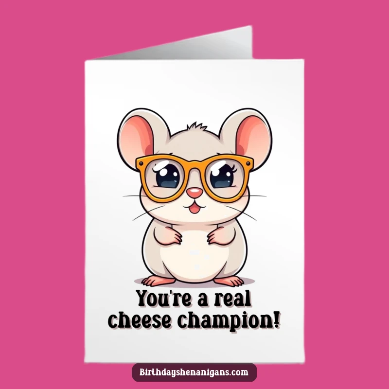 Free Printable Congrats Card: Silly Mouse Party Glasses for a Fun, Downloadable Gift