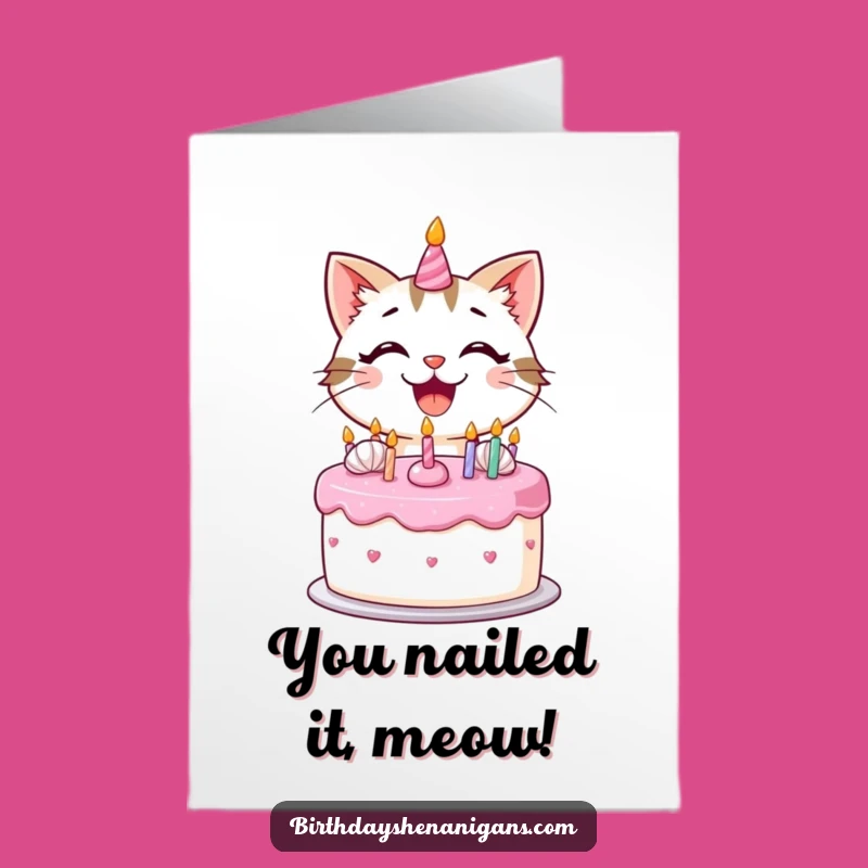 Free Printable Congratulations Card: Kawaii Cat Baking for a Sweet DIY Downloadable Gift