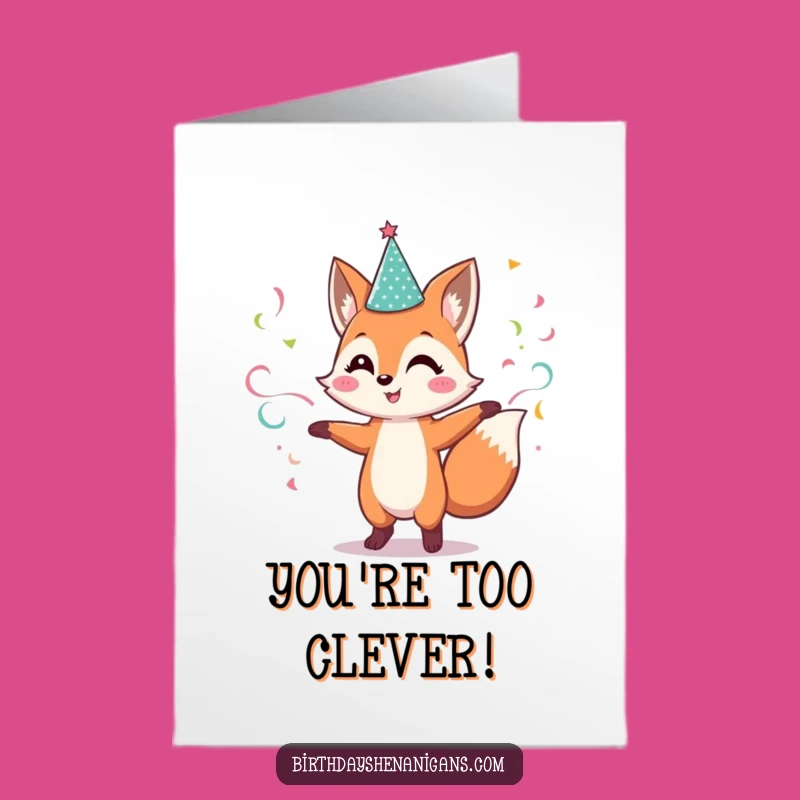 Free Printable Fox Congrats Card: Sparkly Dancer Streamer Celebration Downloadable