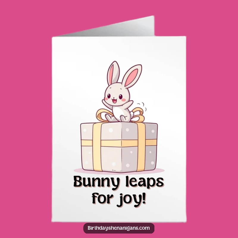 Free Printable Kawaii Bunny Congrats Card: Giant Present Humor DIY