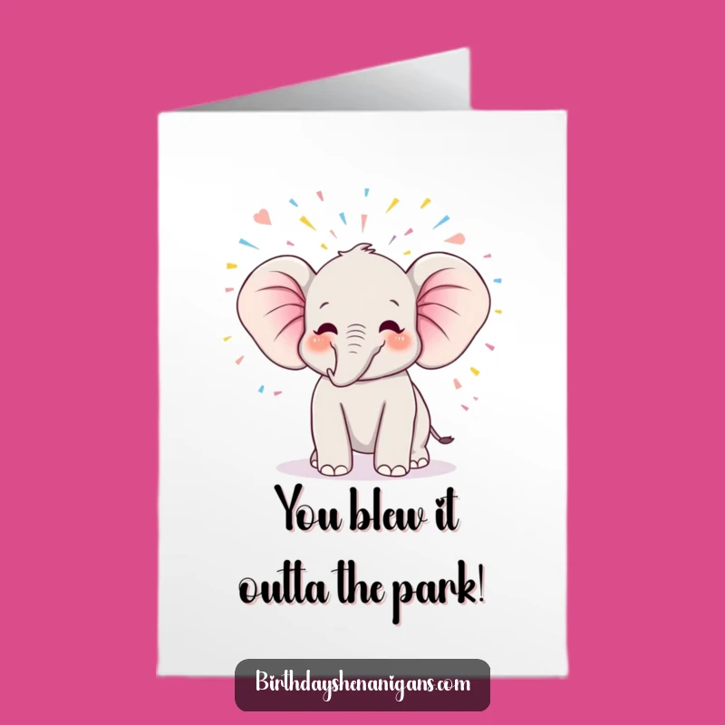 Free Printable Kawaii Elephant Congrats Card - Funny Downloadable for Big Achievements!