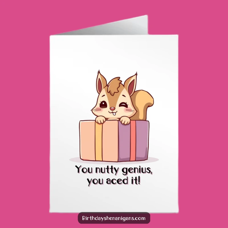 Free Printable Giggling Squirrel Congrats Card: Funny Downloadable for Exciting News!