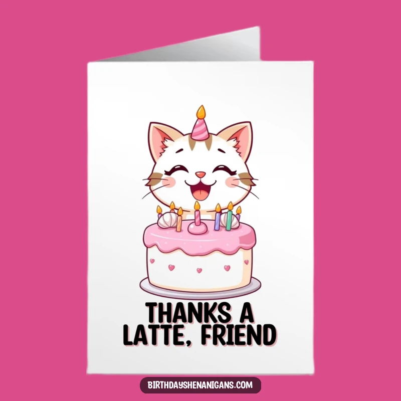 Free Printable Thank You Card: Happy Kawaii Cat Baking for a Sweet DIY Download