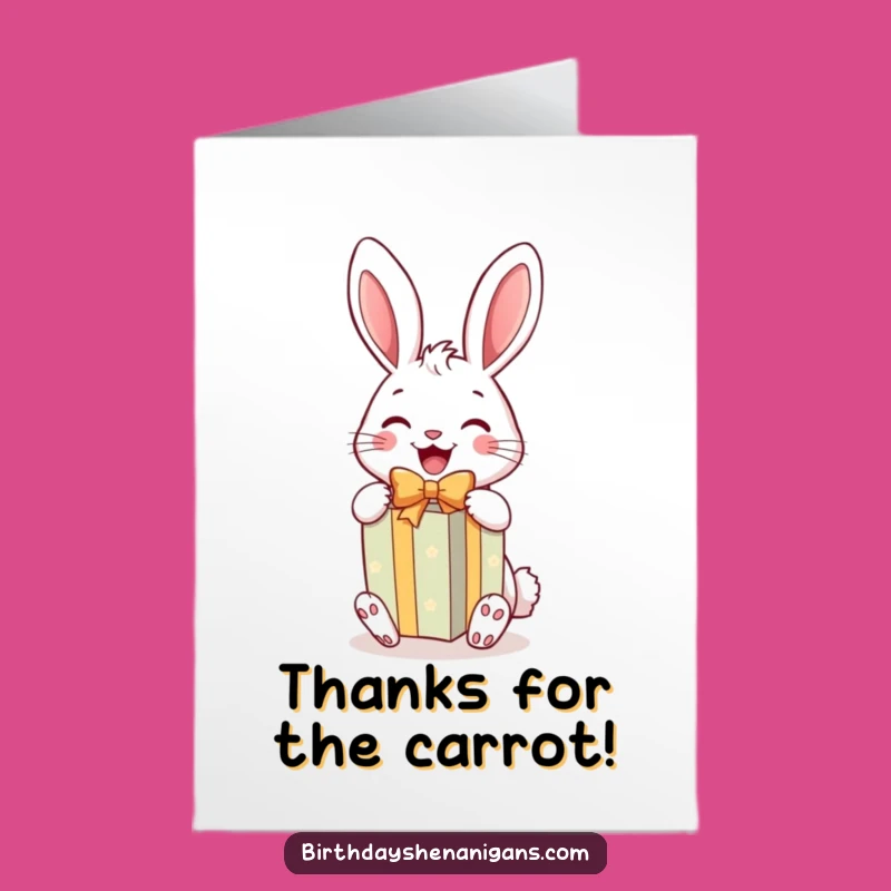 Free Printable Thank You Rabbit Card: Thanks for the Gift!