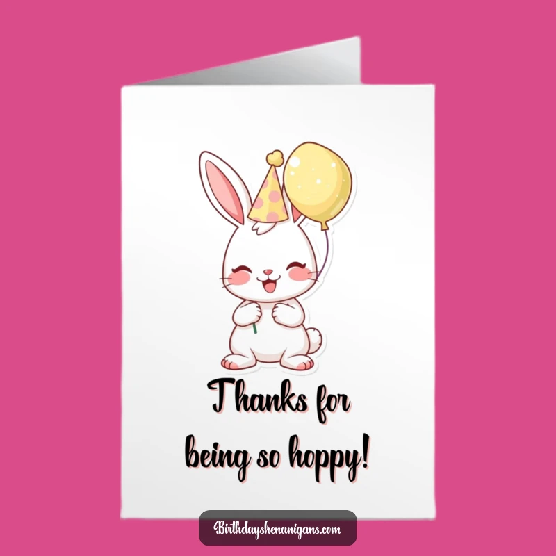 Free Printable Bunny Thanks: Downloadable Funny Card for a Grateful Gift