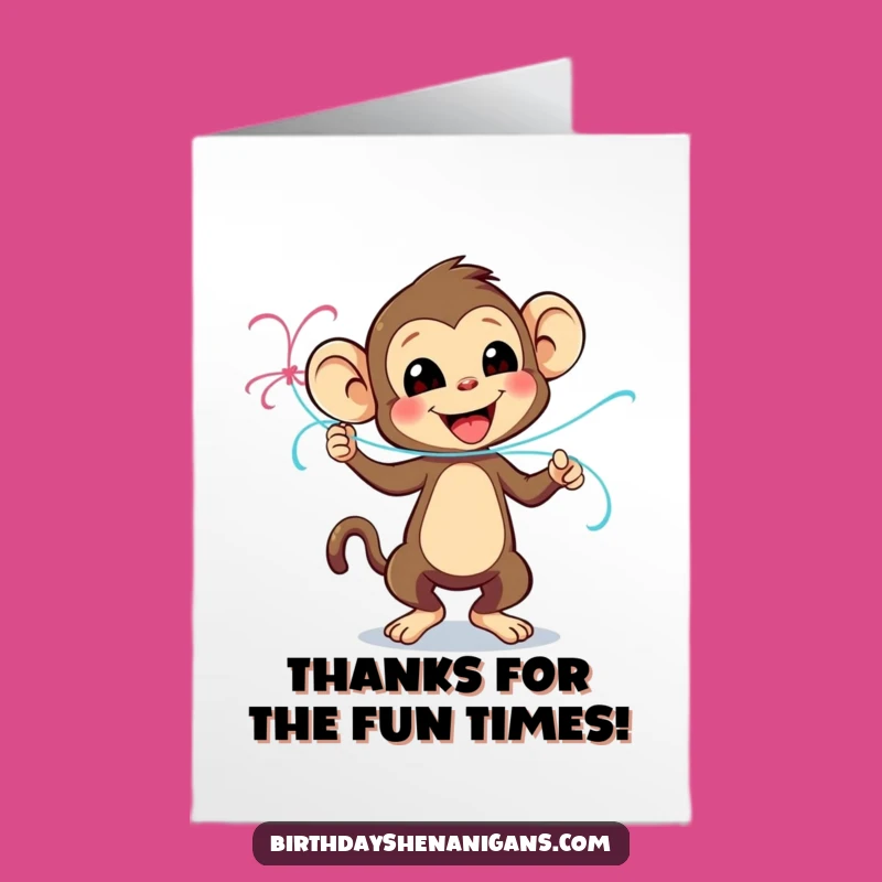 Free Printable Monkey Thank You Card: Funny DIY Downloadable Gift for Appreciation