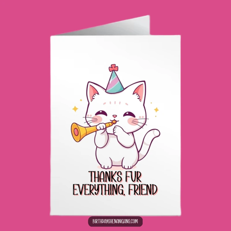 Free Printable Thank You Card: Kawaii Cat Thanks, Downloadable Gift!