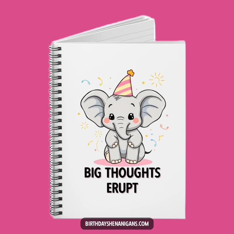 Funny Elephant Notebook: Birthday Popper Journal, Great Celebration Gift!