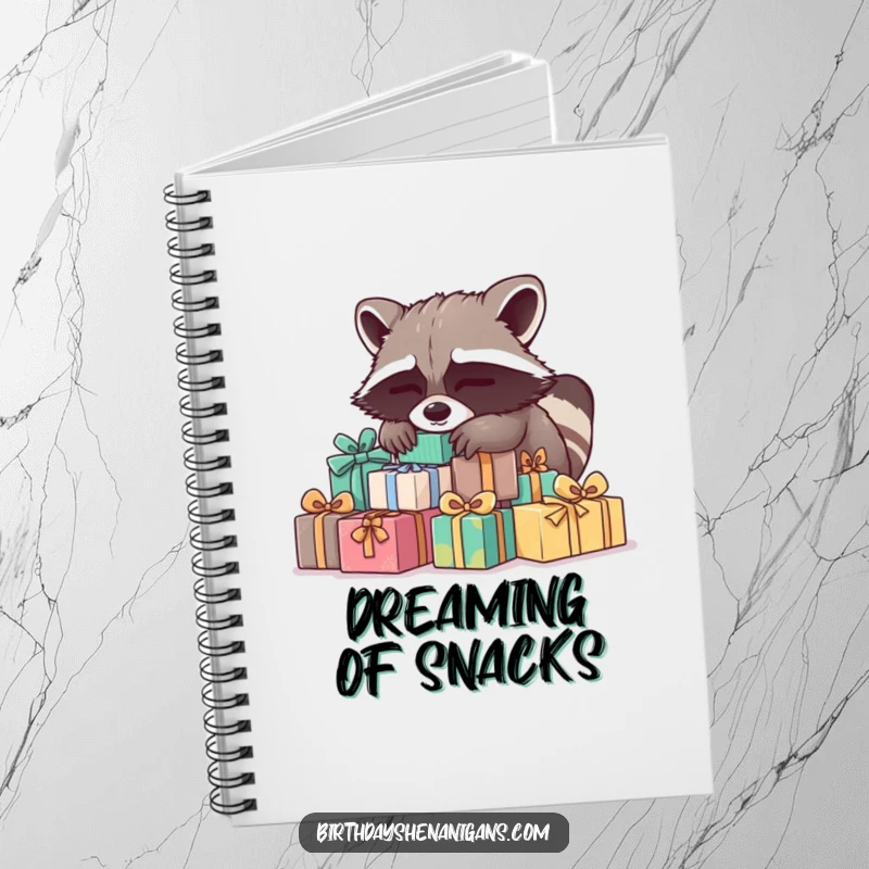 Funny Raccoon Notebook: A sleepy raccoon on gifts is ready for notes and dreams, perfect funny gift for writers.