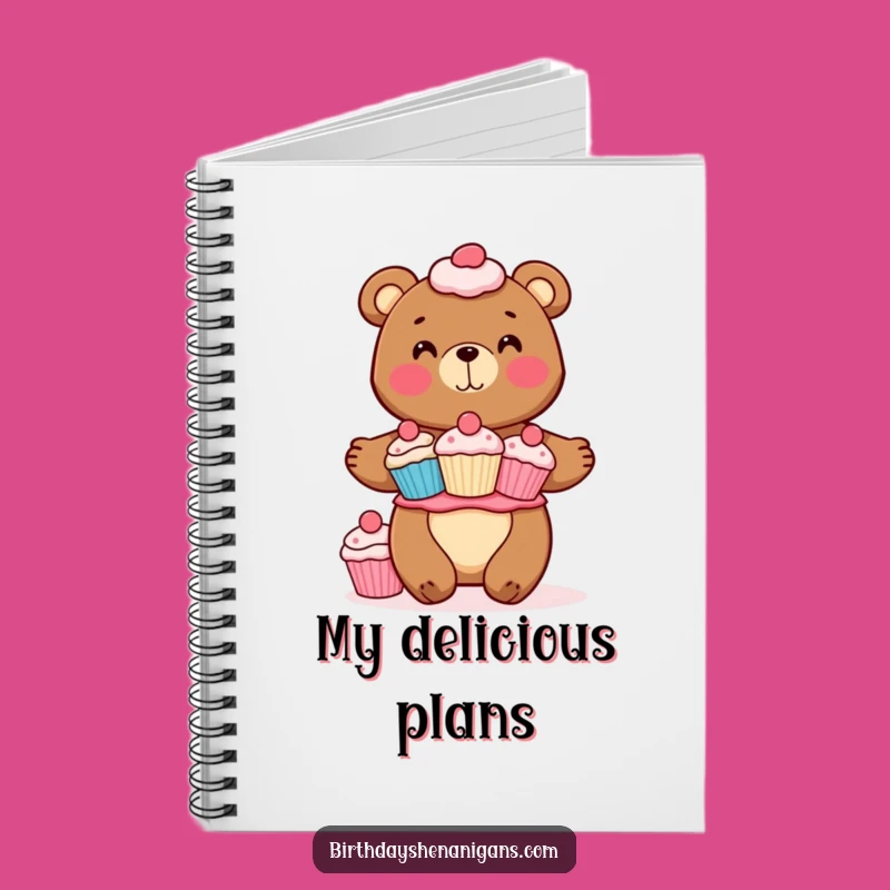 Funny Bear Cupcake Notebook: Cheerful Baker Balancing Treats, For Sweet Ideas!