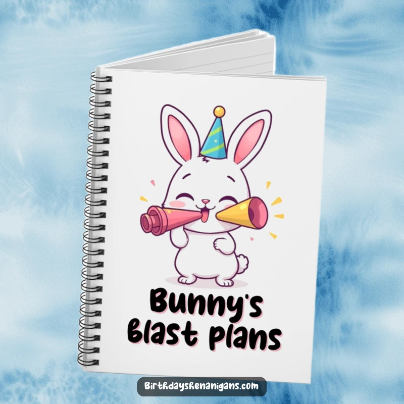 Funny Bunny Notebook: A happy bunny character blowing a giant party horn, perfect for notes, to-do lists, and party planning.