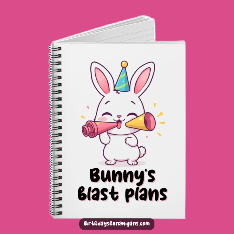 Funny Bunny Party Notebook: Happy Character Blows Horn - Journal Gift!