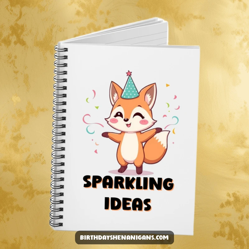 Funny Fox Notebook: Cheerful character dances with streamers, a fun and inspiring place for notes.