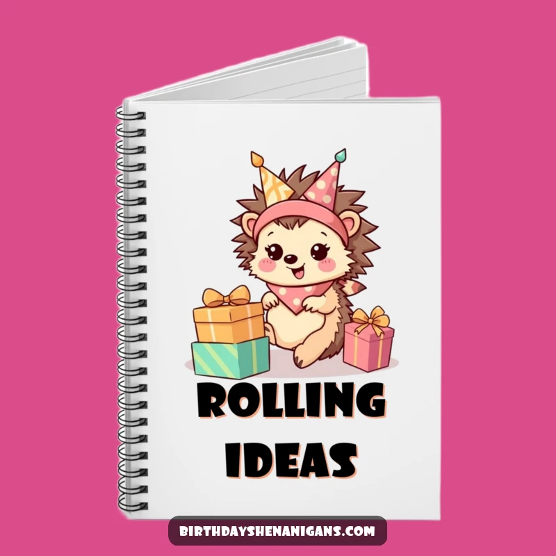 Funny Hedgehog Notebook: Rolling Present Journal, Great Gift Idea!