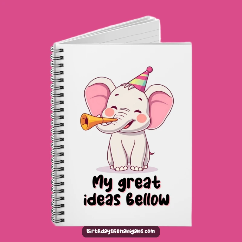 Funny Joyful Elephant Party Horn Notebook: Jot Down Celebrations with this Hilarious Journal!