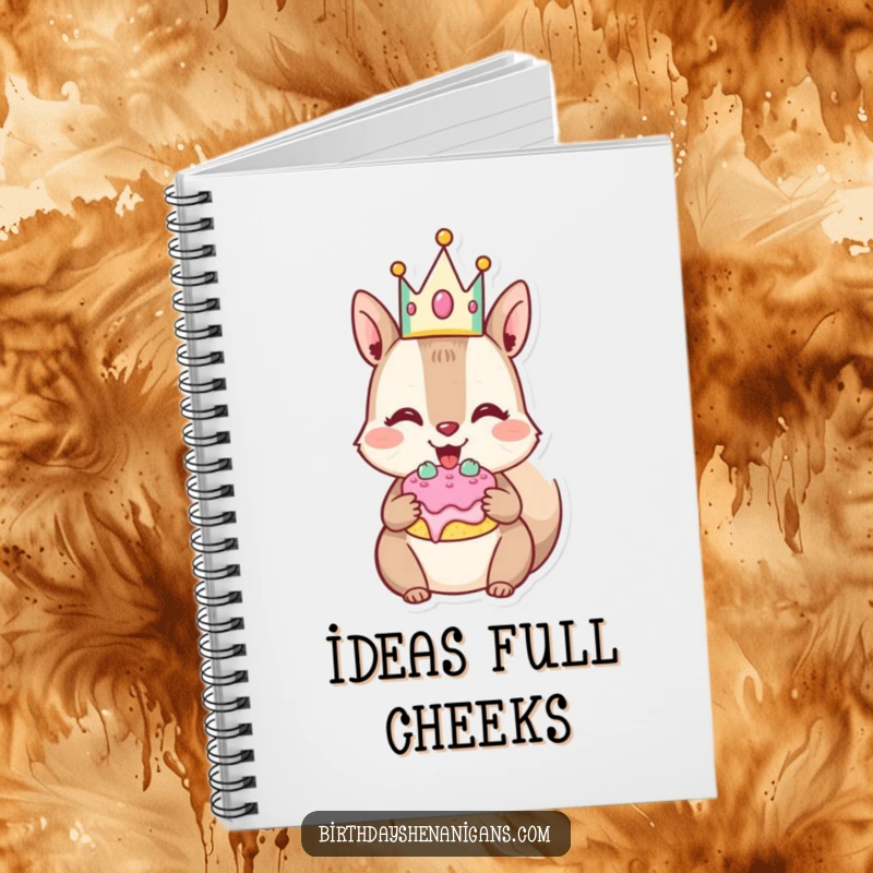 Funny Squirrel Notebook: Joyful character stuffs cheeks with cake, a fun and inspiring place for notes.