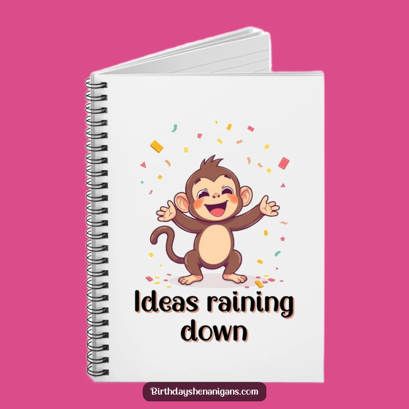 Funny Kawaii Monkey Confetti Notebook: Jot Down Party Ideas