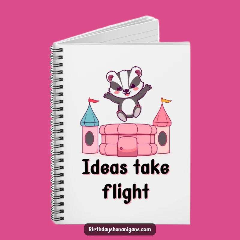 Funny Badger Bouncy Castle Notebook: Capture Your Bouncy Ideas!