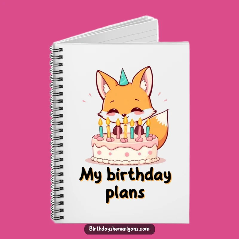 Funny Kawaii Fox Birthday Notebook: Wish Big and Write