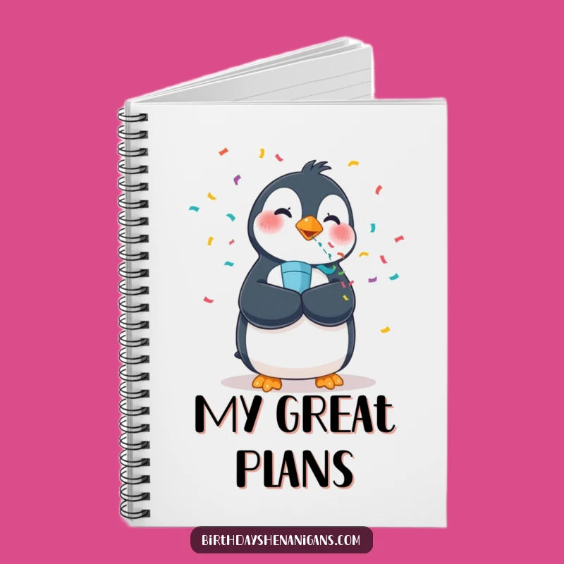 Funny Penguin Confetti Notebook - Wobbly Bird Journal Gift