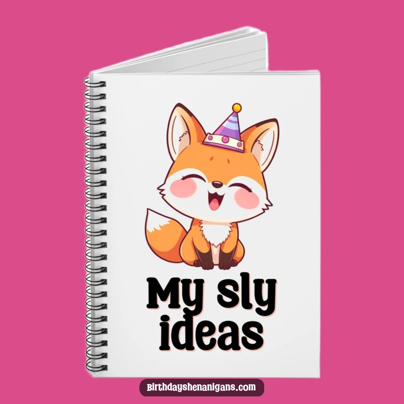 Funny Fox Party Crown Notebook - Giggling Comical Journal Gift