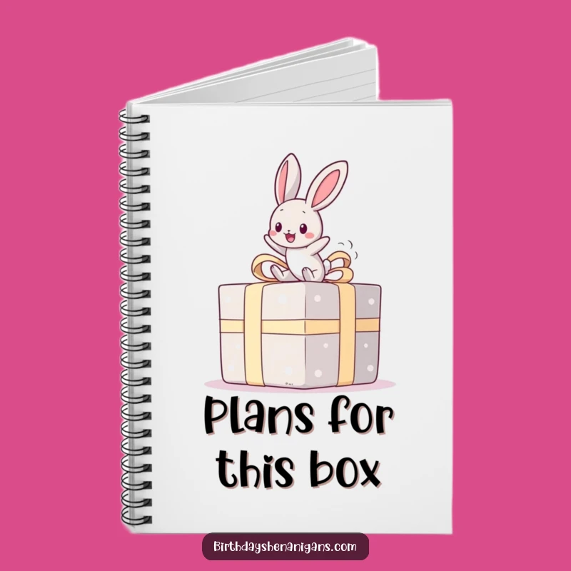 Funny Kawaii Bunny Present Bounce Notebook: Jot Down Happy Thoughts