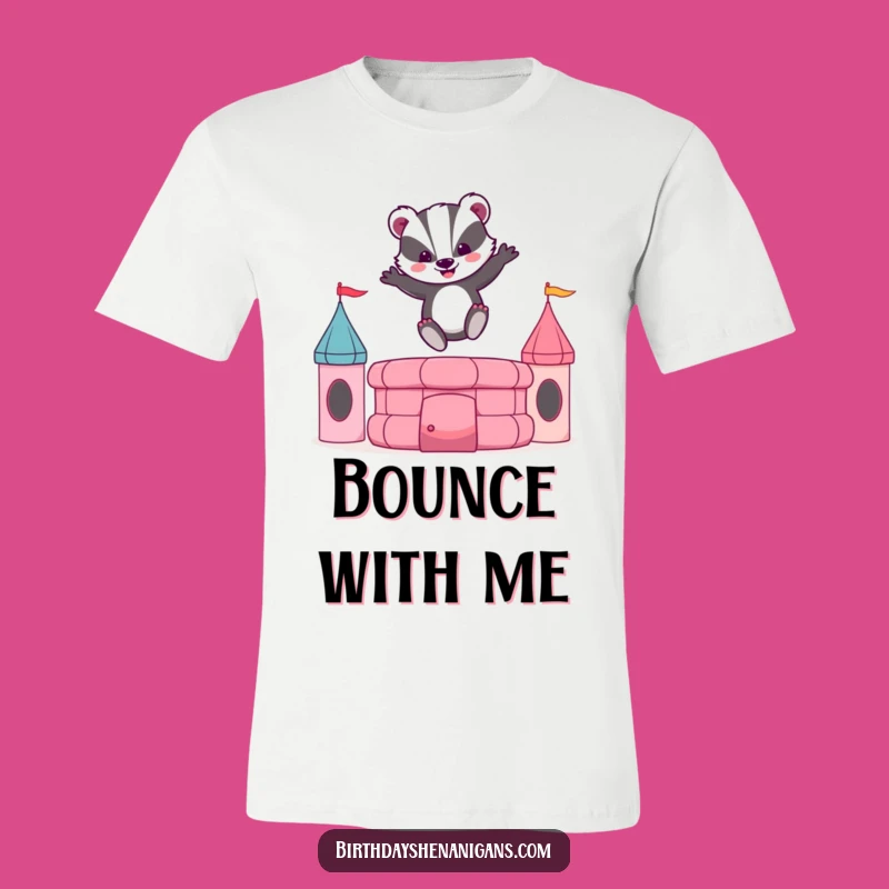 Funny Badger Bouncy Castle T-Shirt: Wear Your Joyful Spirit!