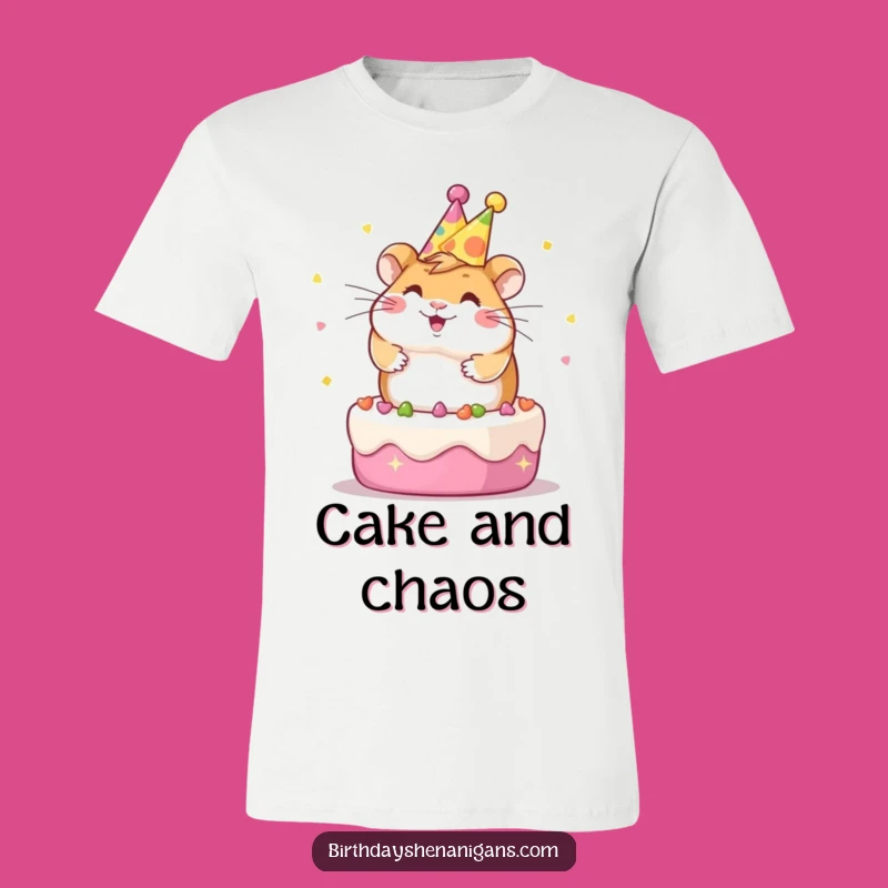 Funny Kawaii Hamster Party Tee - Whimsical Birthday Apparel