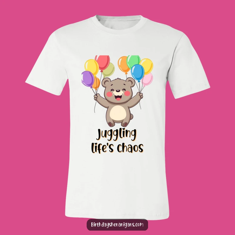 Funny Bear Juggling T-Shirt - Cheerful Balloon Art Tee Gift
