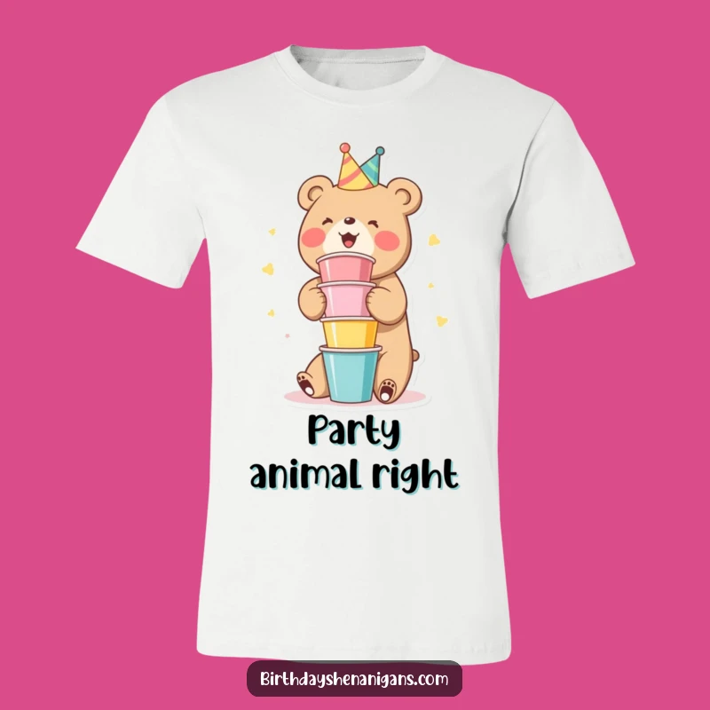 Funny Bear Party Cups T-Shirt: Hilarious Gift for the Festive Beer Drinker