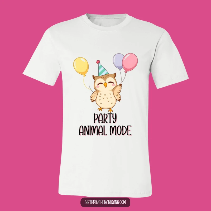 Funny Kawaii Owl Party Tee: Hilarious Balloon Juggling Action Shirt!