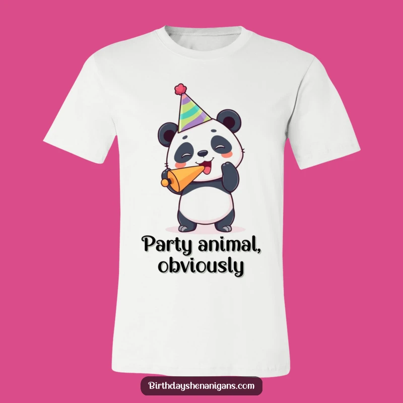 Funny Panda Party Hat T-Shirt - Hilarious Celebration Tee for Panda Fans
