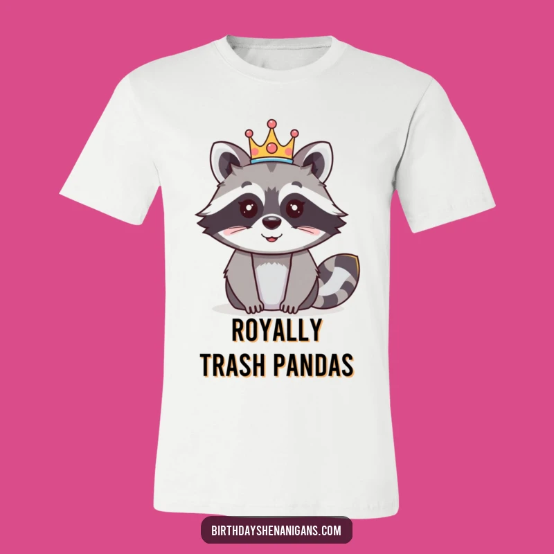 Funny Raccoon Crown T-Shirt: Wear Your Festive Royalty!