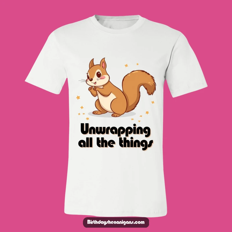 Funny Squirrel Gift Raiding T-Shirt: Wear Your Holiday Mischief