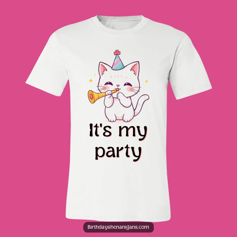 Kawaii Cat Funny Birthday Tee - Festive Trumpet Player T-Shirt Gift!